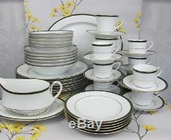 Barely used 47 pc Boots Hanover Green DINNER SERVICE SET for 6. Plates cups etc