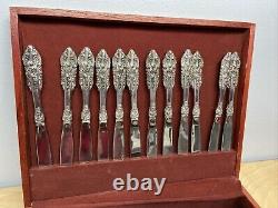 Baroque By Godinger Silver Plated 65 Piece Flatware Set Service 12 Servings Box