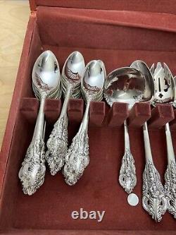 Baroque By Godinger Silver Plated 65 Piece Flatware Set Service 12 Servings Box