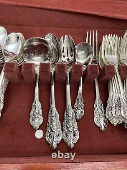 Baroque By Godinger Silver Plated 65 Piece Flatware Set Service 12 Servings Box