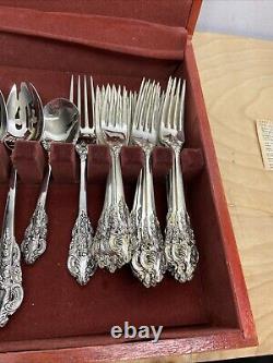 Baroque By Godinger Silver Plated 65 Piece Flatware Set Service 12 Servings Box