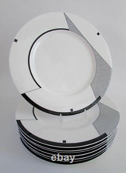 Bauhaus Modernist Dinner Plates by Christopher Stuart ANGLES Set 8