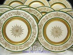 Beautiful Antique European Royal Art Guild Dinner Plates Set Of 12