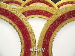 Beautiful Bavaria Hutschenreuther Gold Encrusted Dinner Plates Set Of 12