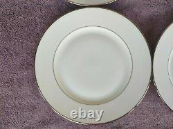 Bernardaud Cristal Dinner Plates White Platinum Trim France 10.25 Set of 4