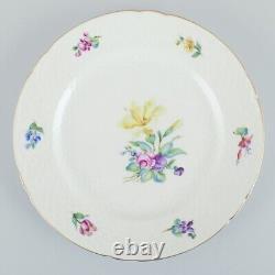 Bing & Grøndahl, Saxon Flower, set of five dinner plates with flowers