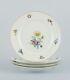 Bing & Grøndahl, Saxon Flower, Set Of Four Porcelain Dinner Plates With Flowers