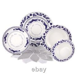 Blue Garden Porcelain Dinnerware Set 24pc for 6 persons Dinner Plates Set