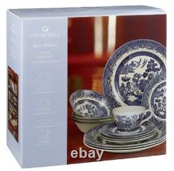 Blue Willow Tea/dinner Set 20 Piece New By Churchill China Traditional Design