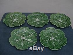Bordallo Pinheiro (set Of 5) Cabbage Leaf Dinner Plates 10 1/2