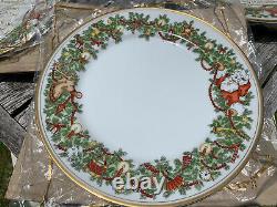 Boxed Set Of 4 New Old Stock Fitz & Floyd St Nicholas Chiristmas Dinner Plates