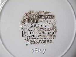 British Anchor Freshwater Fish Dinner Plates, Set of (12), England, 10