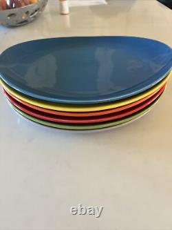 Bruntmor Ceramic Curved Dinner Plate Colorful Pro-Grade 11-in Plates, Set Of 6
