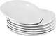 Bruntmor Ceramic Curved Dinner Plate Pro-grade 11-in Plates, White-set Of 6