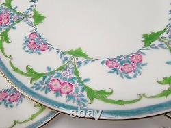 C1890 English Victorian Minton Enameled Porcelain Dinner Plate Set of 10
