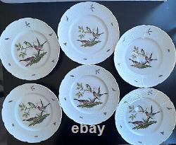 CERALENE RAYNAUD Les Oiseaux Limoges DINNER PLATE 10.75 Birds Insects SET OF 6