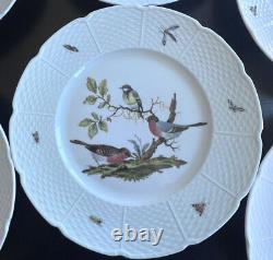CERALENE RAYNAUD Les Oiseaux Limoges DINNER PLATE 10.75 Birds Insects SET OF 6