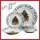 Christmas Dinnerware Set Of 40-piece Tree Tri Dinner Plate Dishes Service For 8