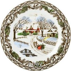 Christmas Dinnerware Set Porcelain Holiday Plates Mugs Dishes Vintage White 16