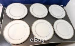 Christofle Malmaison Platinum Set 6 Dinner plates cm. 26 7645115 NEW