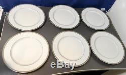 Christofle Malmaison Platinum Set 6 Dinner plates cm. 26 7645115 NEW