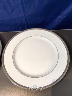 Christofle Malmaison Platinum Set 6 Dinner plates cm. 26 7645115 NEW