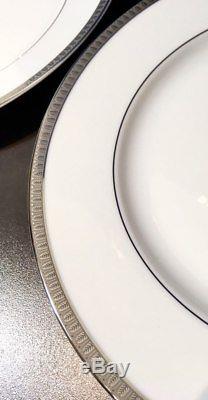 Christofle Malmaison Platinum Set 6 Dinner plates cm. 26 7645115 NEW