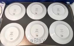 Christofle Malmaison Platinum Set 6 Dinner plates cm. 26 7645115 NEW