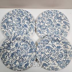 Churchill Blue Peony Dinner Plates Set of 4 Chintz Floral 10 1/4 England