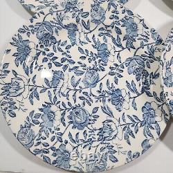 Churchill Blue Peony Dinner Plates Set of 4 Chintz Floral 10 1/4 England