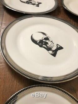 Ciroa Wicked Skull Porcelain Halloween Dinner and Salad Plates Set of 14pcs