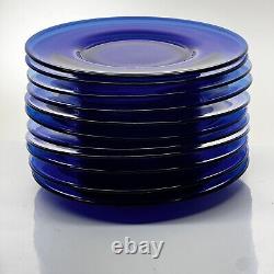 Cobalt Blue Glass Plates Dinner & Salad Set of 30 Retro Dinnerware
