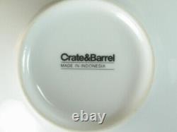 Crate & Barrel White Set of 10 Dinner 11.5 & 8 Salad 8.5 Plates 8 Cereal Bowls