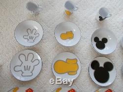 DISNEY MICKEY MOUSE BODY PARTS DINNER PLATES, set of 4 cups bowls salad & dinner