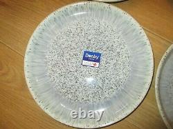 Denby Halo Speckle Coupe Dinner Plates Set Of 6 new