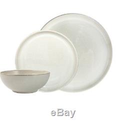 Denby Linen 12 PieceTableware Set 4 Dinner Plates 4 Small Plates 4 Cereal Bowl