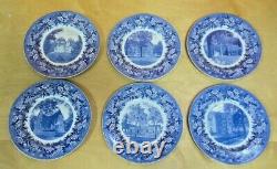 Denison University Centennial Collectable Plates Set of 6 Blue