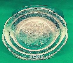 Depression Glass Set of 8 Dinner Plates, Royal Lace, Hazel-Atlas, 1930s