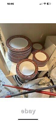 Designer Plates Fine China Set 19 Dinner Plates 19 Dessert 6 Bowls VERSACE STYLE