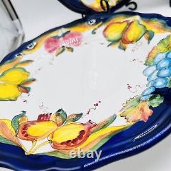 Dinner Plates Italy Dipinto A Mano Signed 11 1/4 Set Of 6