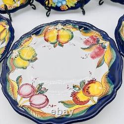 Dinner Plates Italy Dipinto A Mano Signed 11 1/4 Set Of 6