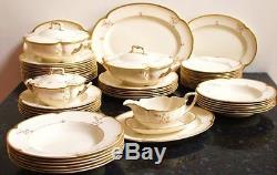 Dinner Service 6 Person English vintage Cream Gold trim Grays England Plates set