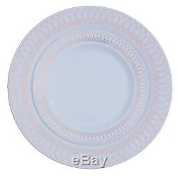Dinner Wedding Disposable Plastic Plates & silverware Set, ROSE GOLD Oval