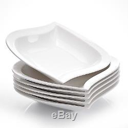 Dinnerware Porcelain Dinner Set 6Pieces Square Soup Deep Plates China Way Simple