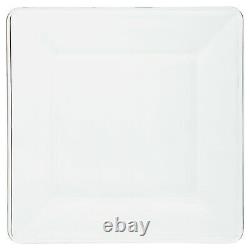 Dinnerware Set 12 Pcs Modern Square Thick Clear Glass Dinner Plates Bowls Dishes