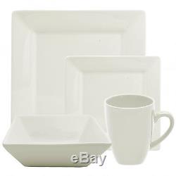 Dinnerware Set 16-Piece Square Porcelain Plates Dishes Bowls Kitchen Dinner Set