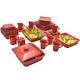 Dinnerware Set 45 Piece Christmas Banquet Square Dinner Plates Dishes Bowls Mugs
