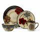 Dinnerware Set For 8 Painted Stoneware Casual Chic Everyday Kitchen 32 Piece S