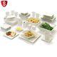 Dinnerware Set Kitchen Dishes Bowls Plates Dinner Square Porcelein 45 Pcs White