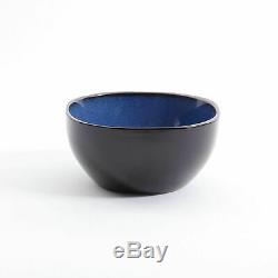 Dinnerware Set Square Dinner Plates Mugs Dishes Bowls Home Kitchen 16 Pcs Blue